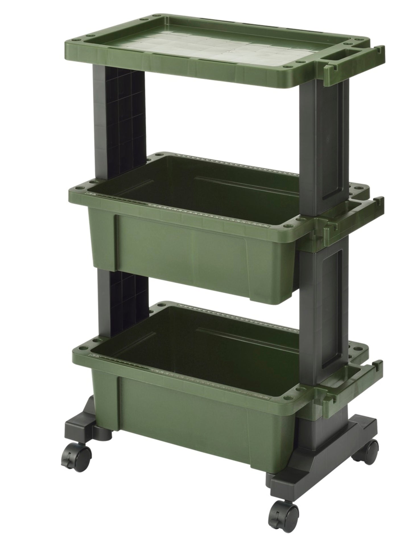 JEJ Astage Heavy-Duty Mobile Tool Trolley Organizer w/Table Top Design - Green/Black