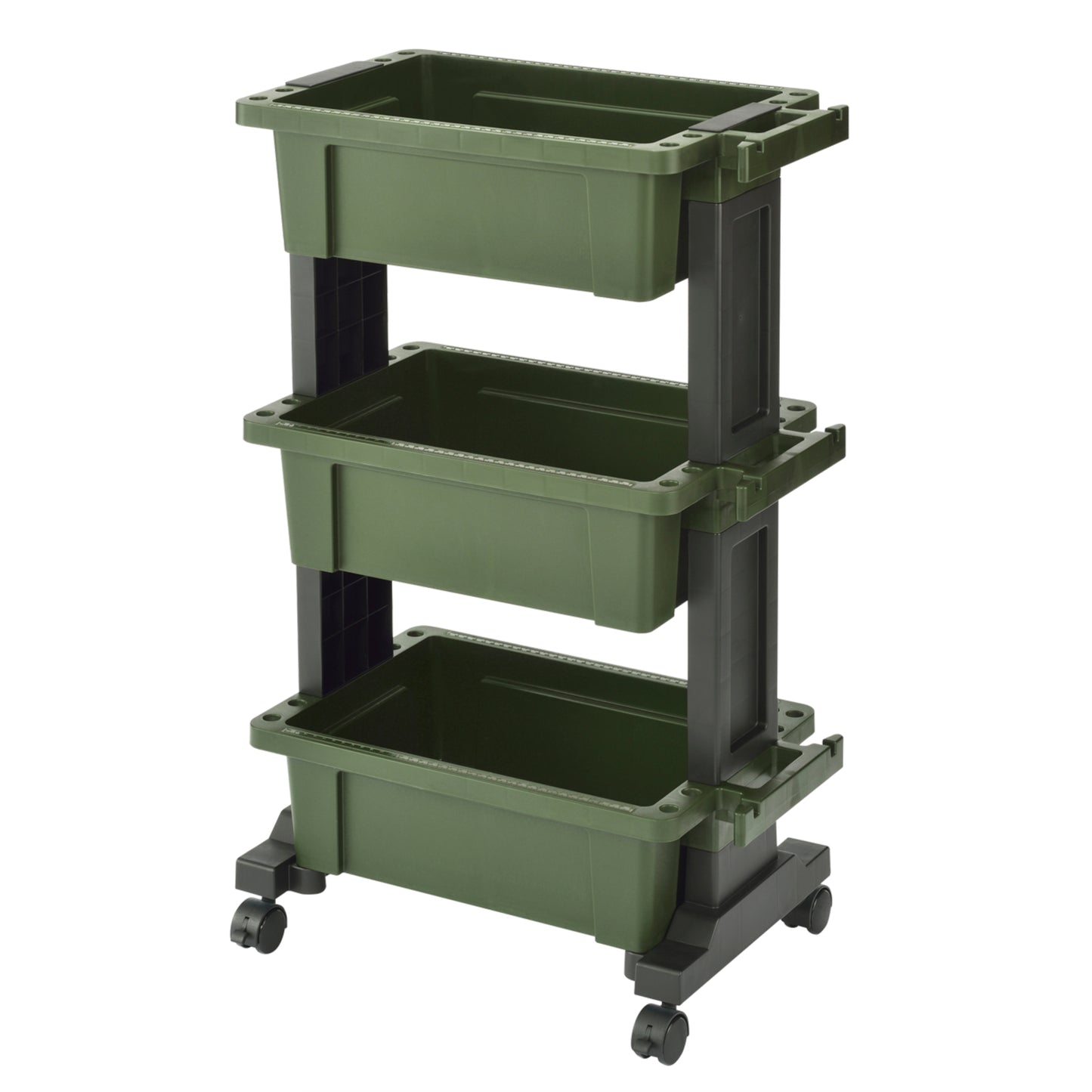 JEJ Astage Heavy- Duty Mobile Tool Trolley w/Container Top Design - Green/Black