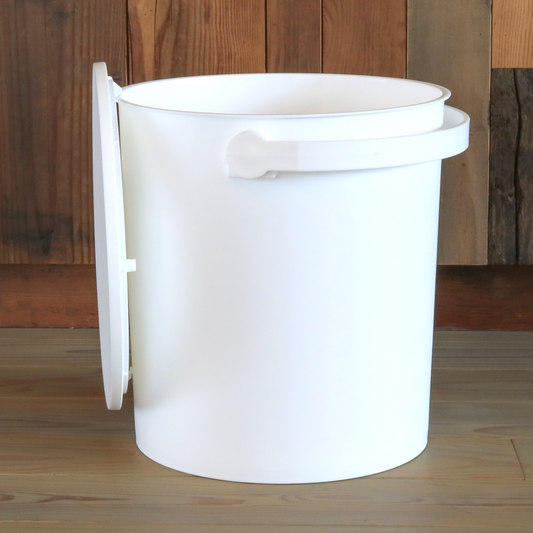 JEJ Astage 4-Gallon Decorative Sturdy Bucket with Lid & Handle, 4-pack - White