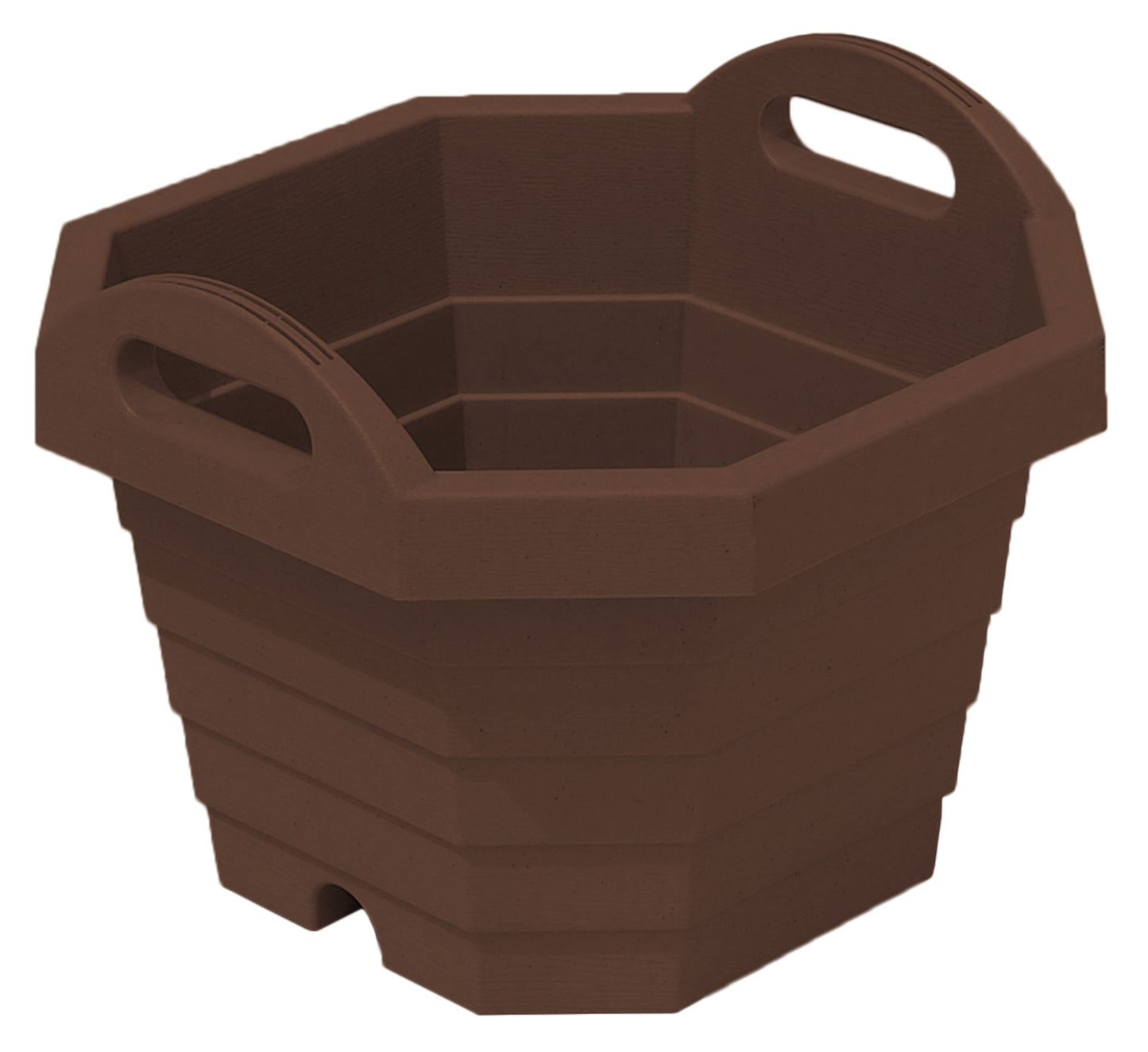 JEJ Astage Handy Planter 12.5" Octagon - Dark Brown