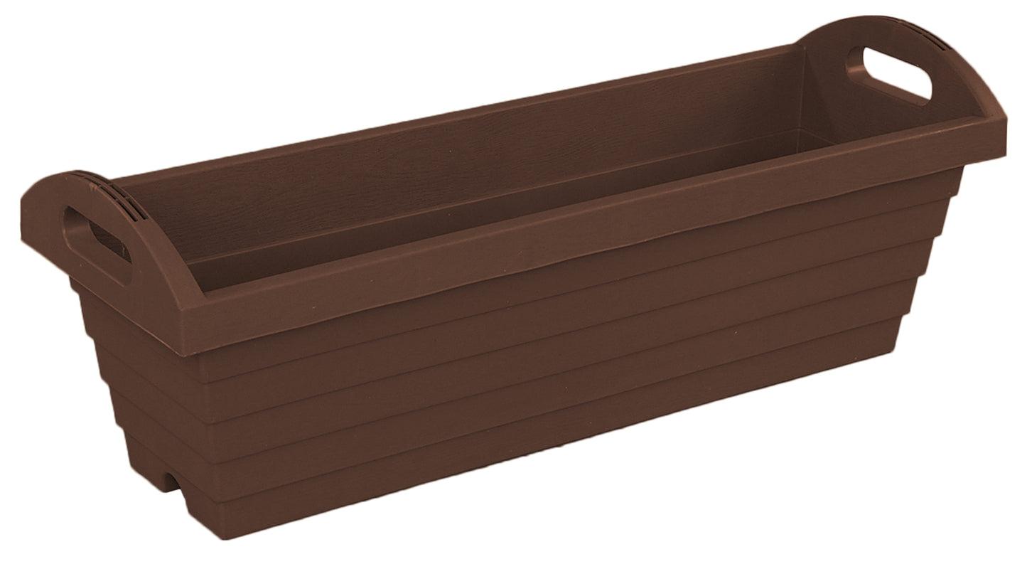 JEJ Astage Handy Planter Long Rectangle - Dark Brown
