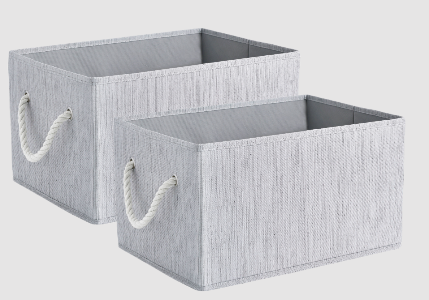 WeThinkStorage 20L Folding Fabric Storage Bin w/Rope Handle - Gray