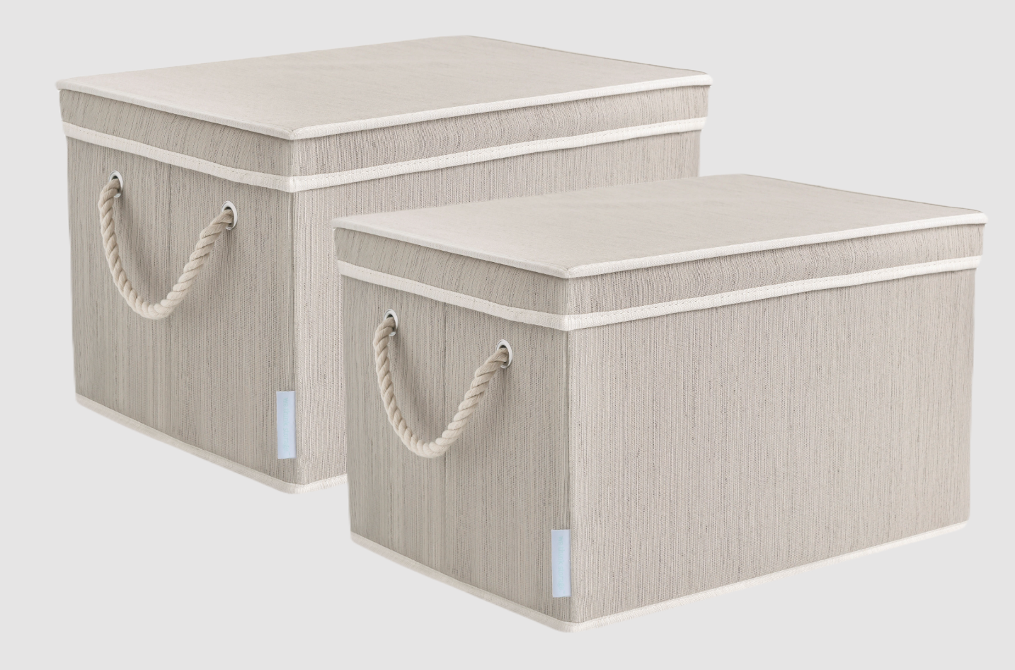 WeThinkStorage 34L Folding Fabric Storage Bin w/Rope Handle and Lid - Clay