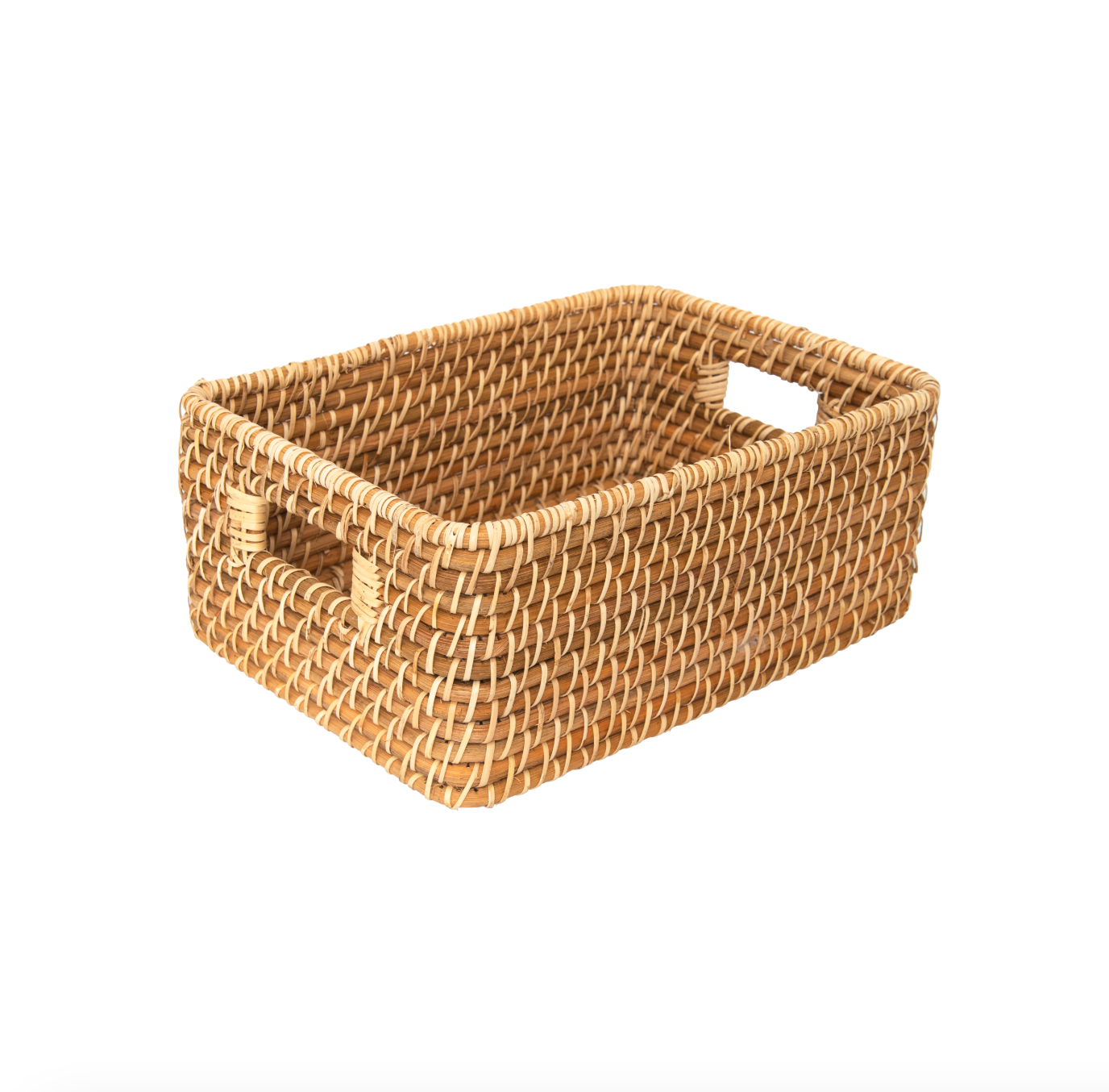 WeThinkStorage Hand-Woven Rattan Storage Basket, 260L Capacity - Natural