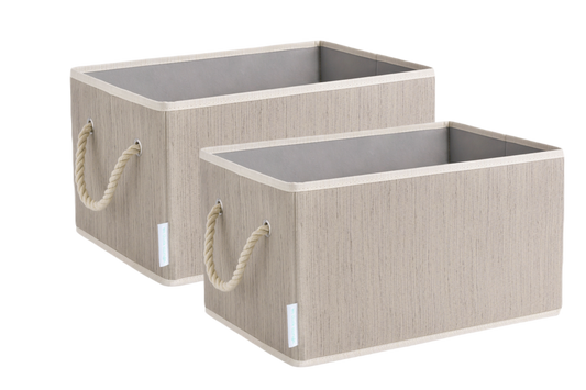 WeThinkStorage 20L Folding Fabric Storage Bin w/Rope Handle - Clay