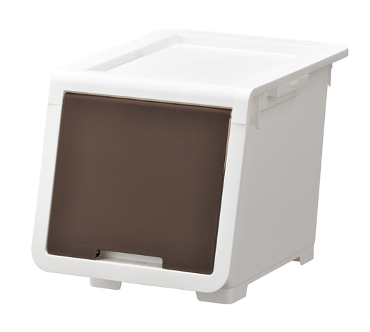 JEJ Astage Decorative Modular Flip Open Storage Bin, Small  - Brown