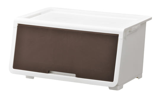 JEJ Astage Decorative Modular Flip Open Storage Bin, Large  - Brown