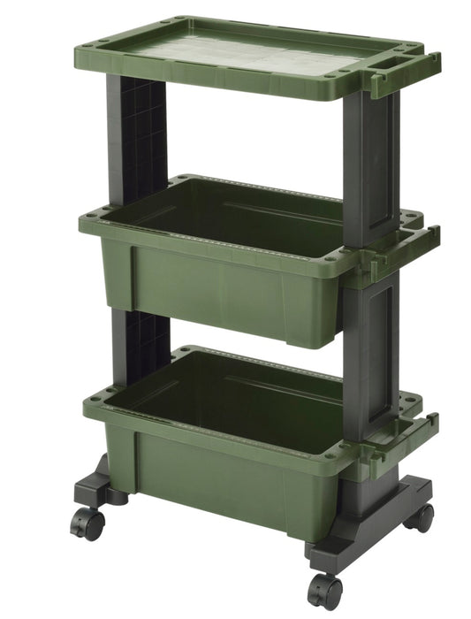 JEJ Astage Heavy-Duty Mobile Tool Trolley Organizer w/Table Top Design  - Green/Black
