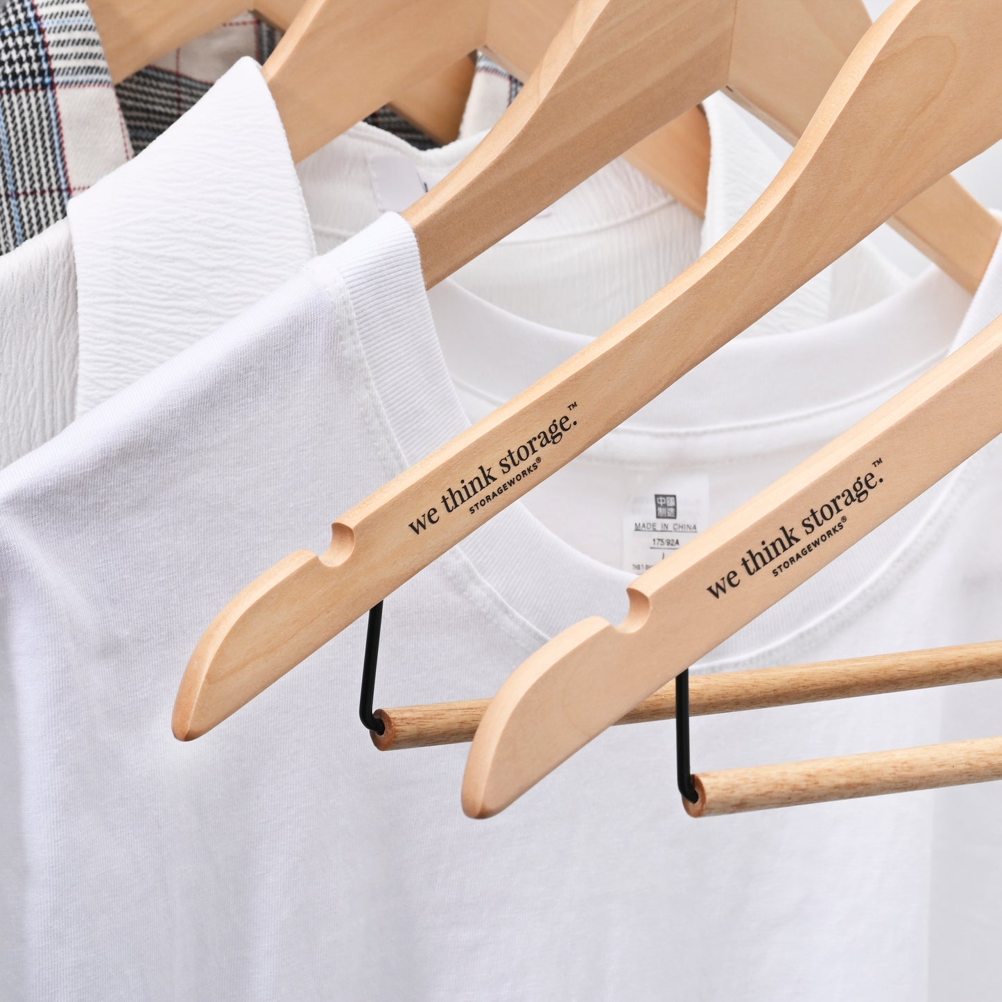 WeThinkStorage Premium Hotel Quality Space-Saving Slim Wood Hanger 30-count Combo Pack  - Natural