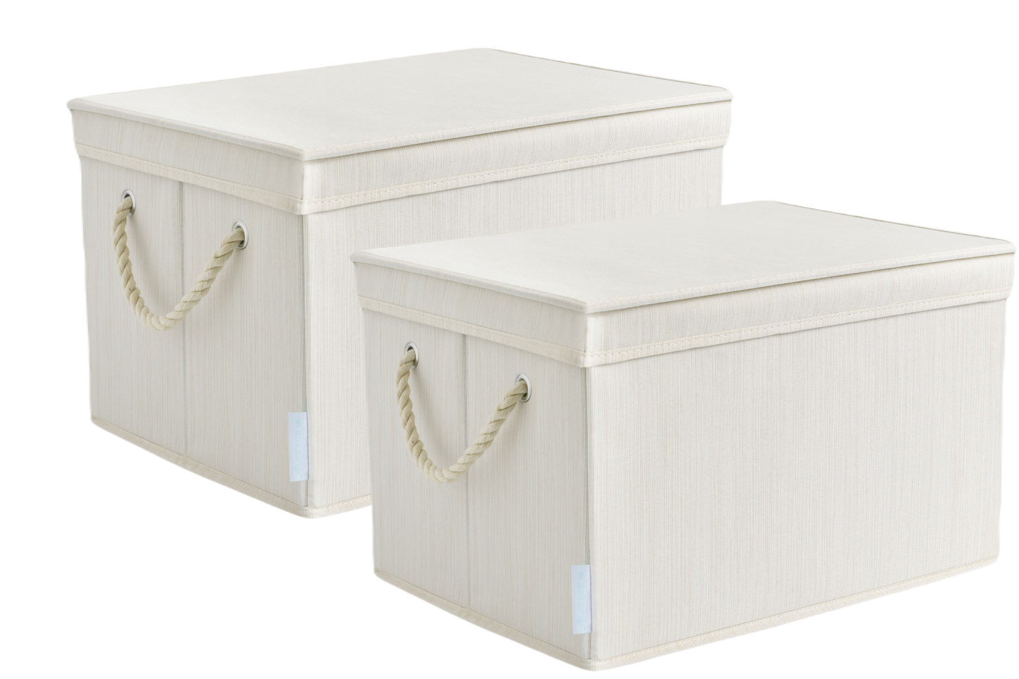 WeThinkStorage 34L Foldable Organizing Storage Bin with Rope Handle and Lid - Ivory