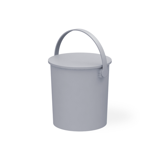 JEJ Astage  4-Gallon Decorative Sturdy Bucket with Lid & Handle, 4-pack - Light Gray