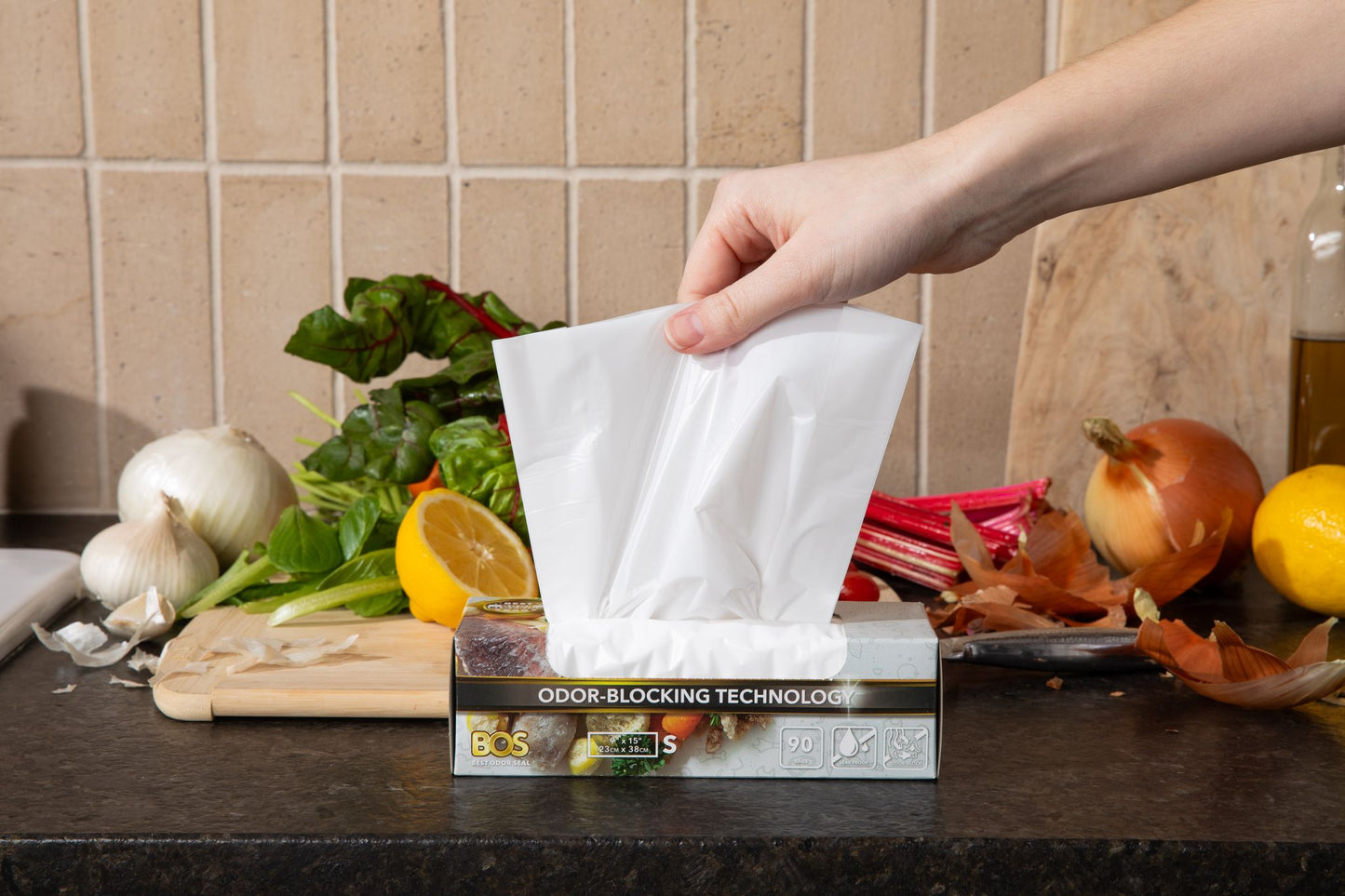 BOS Home Waste Bags, 90 count, Small, Case of 20