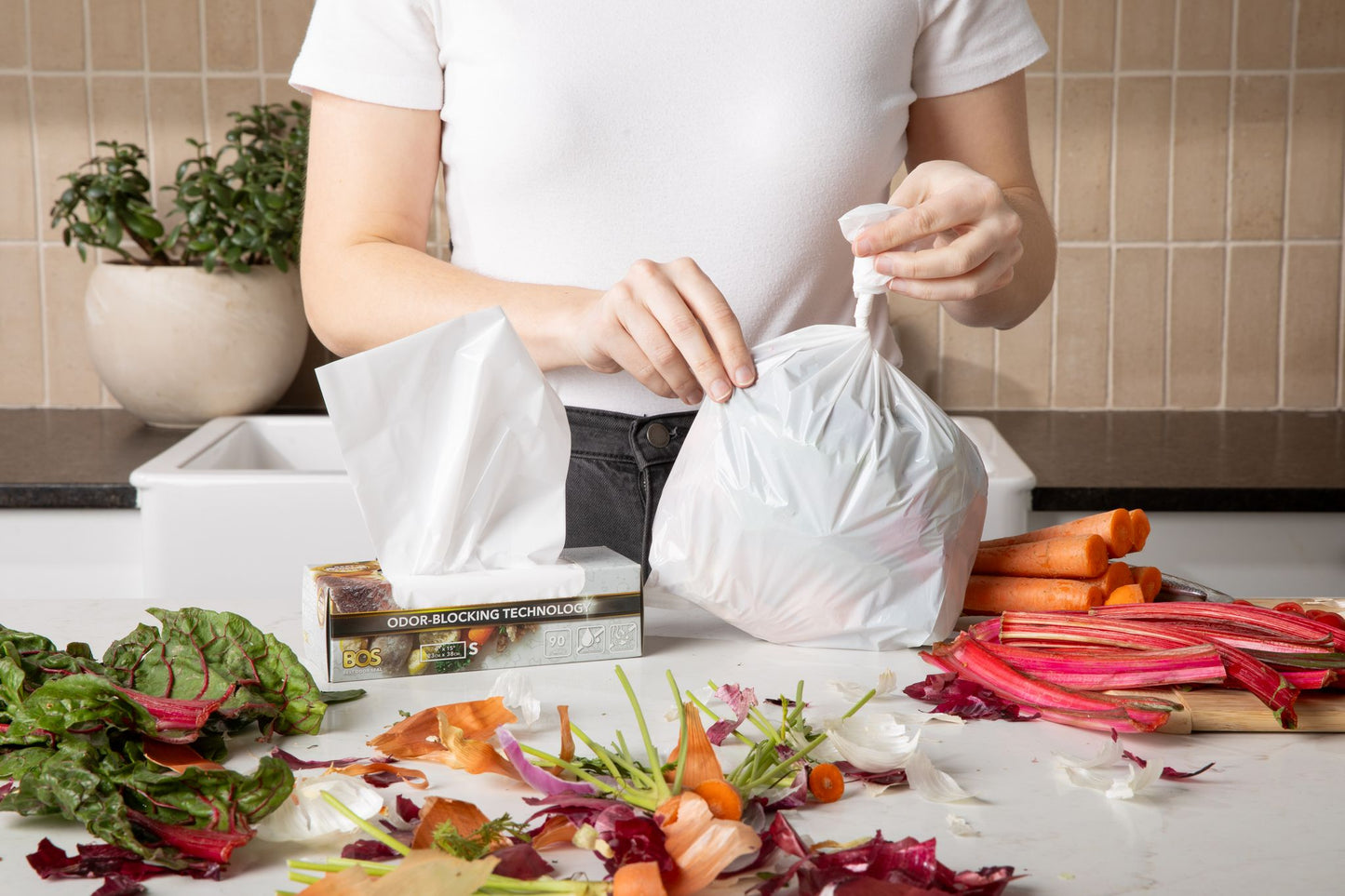 BOS Home Waste Bags, 90 count, Small, Case of 20