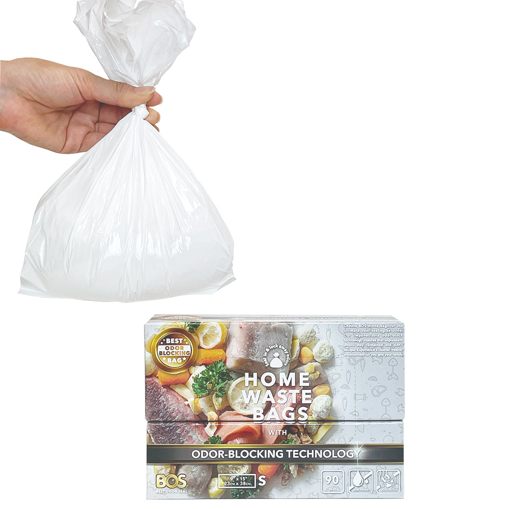 BOS Home Waste Bags, 90 count, Small, Case of 20