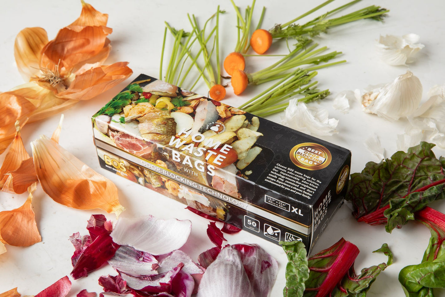 BOS Home Waste Bags, 50 count, X-Large, Case of 15