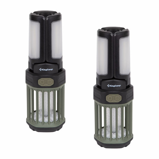 KingCamp 2-in-1 Rechargeable Camping Lantern w/Bug Zapper, 2-pack