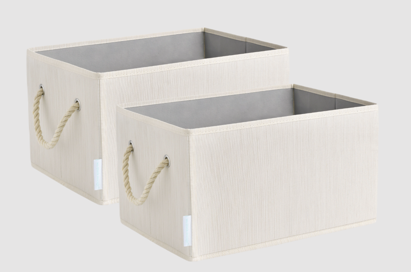 WeThinkStorage 20L Folding Fabric Storage Bin w/Rope Handle - Ivory