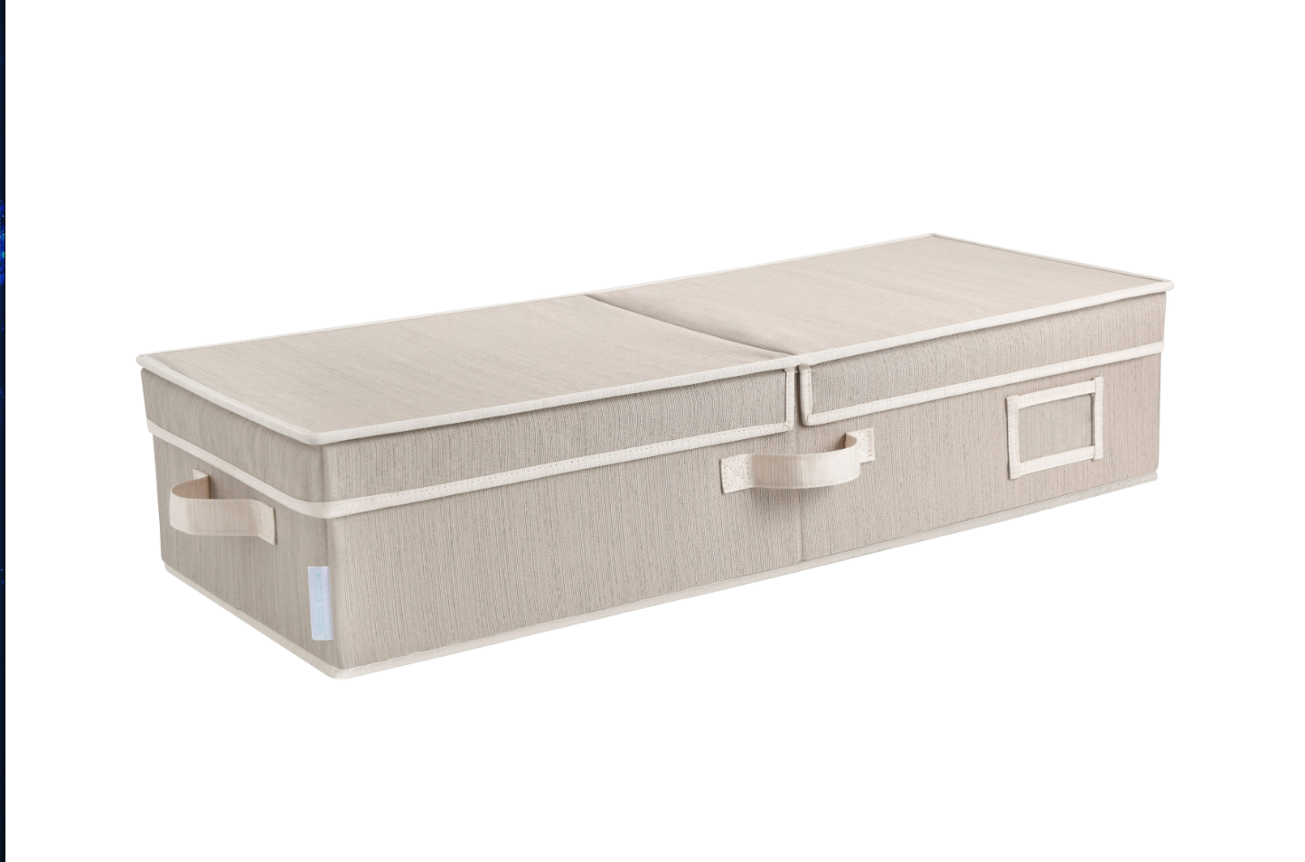 WeThinkStorage Folding Fabric Under Bed Organizer  w/Double Open Lid - Clay