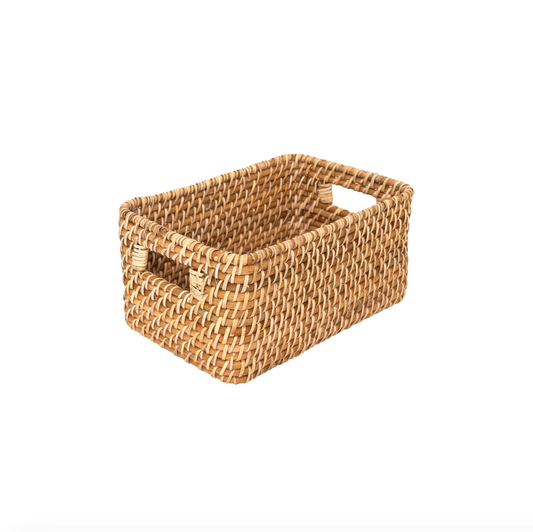 WeThinkStorage Hand-Woven Rattan Storage Basket, 270L Capacity - Natural
