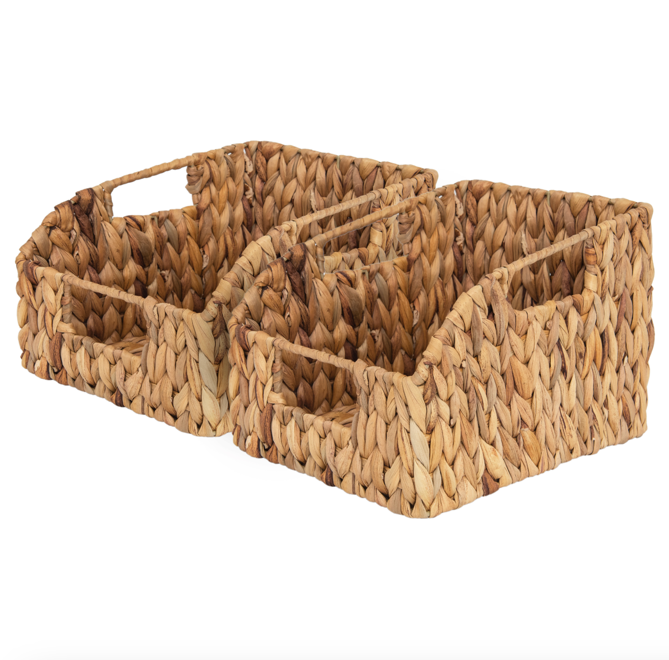 WeThinkStorage Hand-Woven Hyacinth Wicker Storage Baskets - Natural