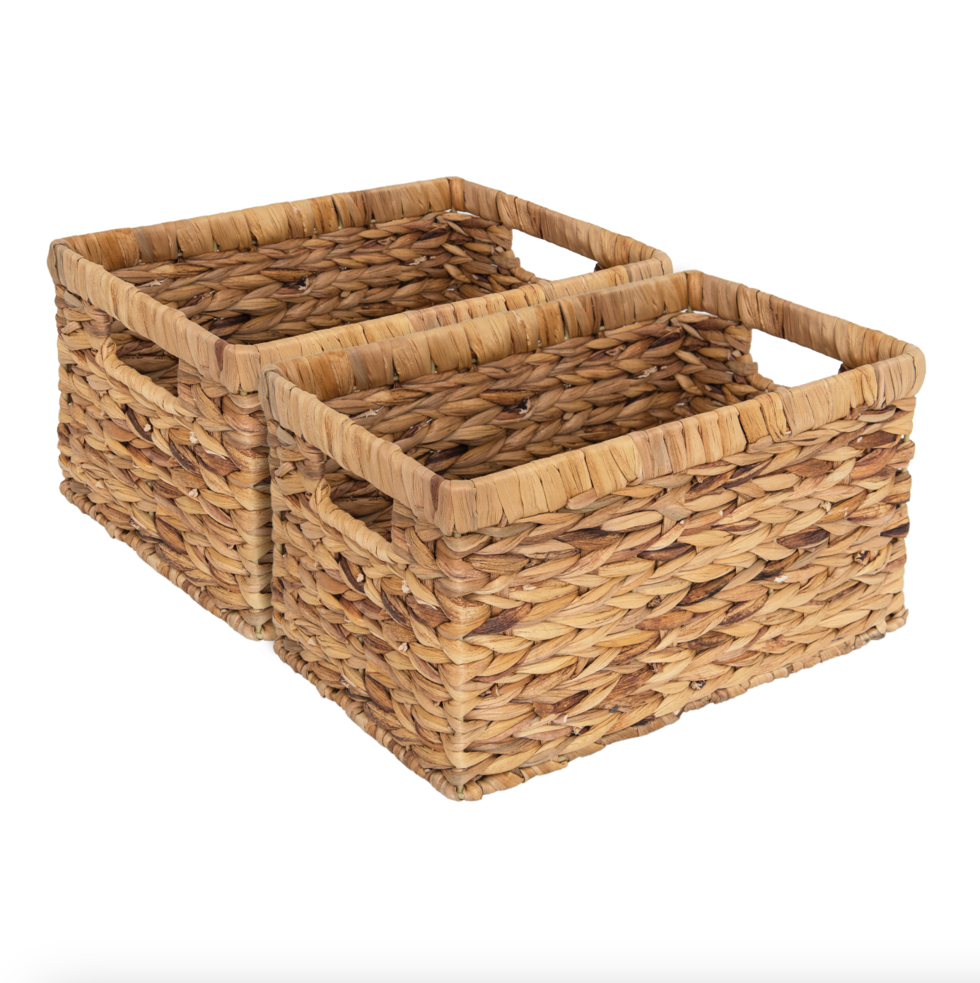 WeThinkStorage Hand-Woven Hyacinth Wicker Storage Baskets - Natural