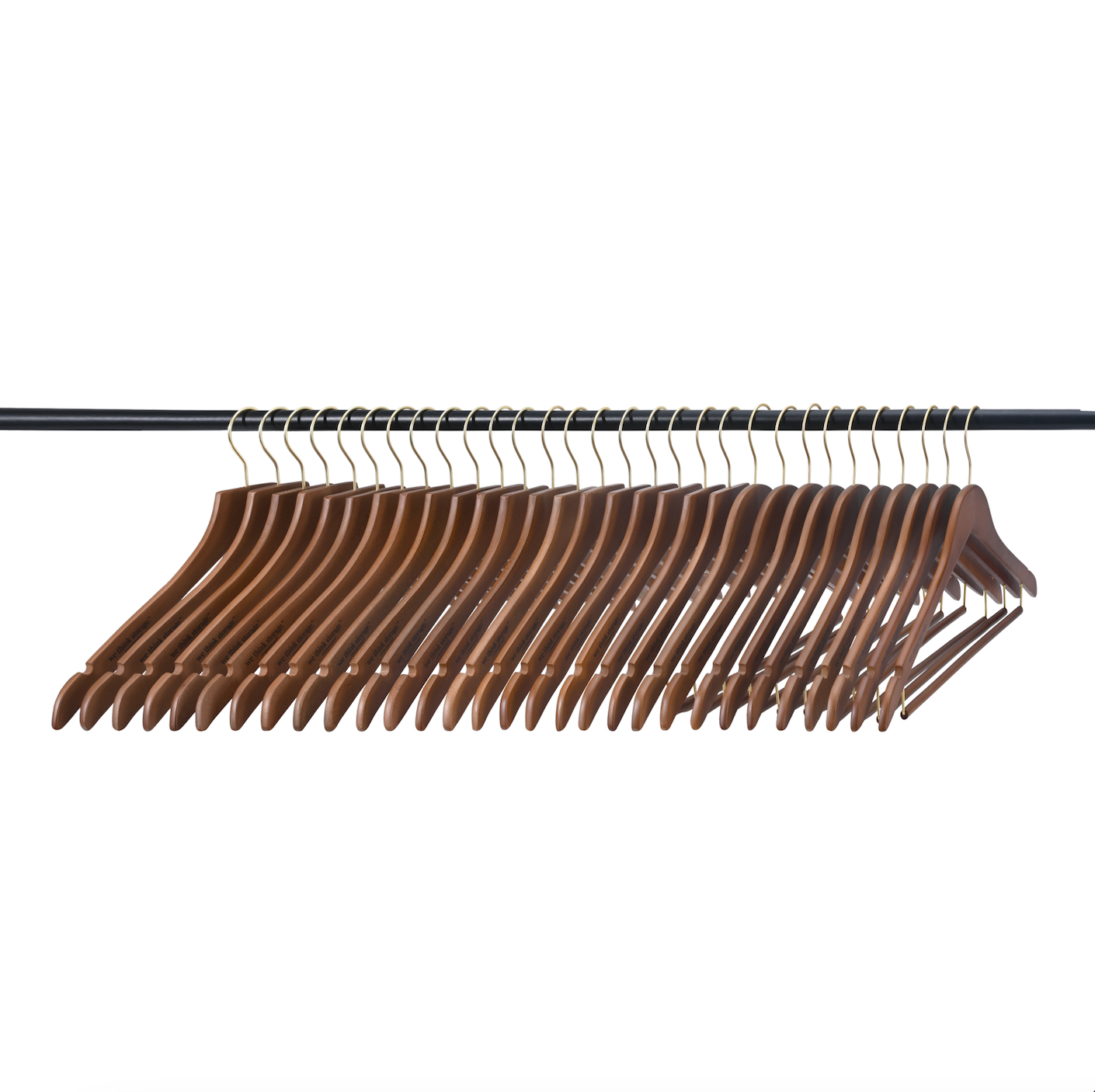 WeThinkStorage Premium Hotel Quality Space-Saving Slim Wood Hanger 30-count Combo Pack  - Brown