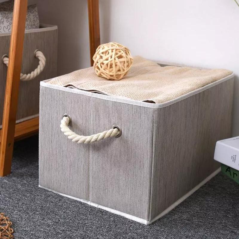 WeThinkStorage 20L Folding Fabric Storage Bin w/Rope Handle - Clay