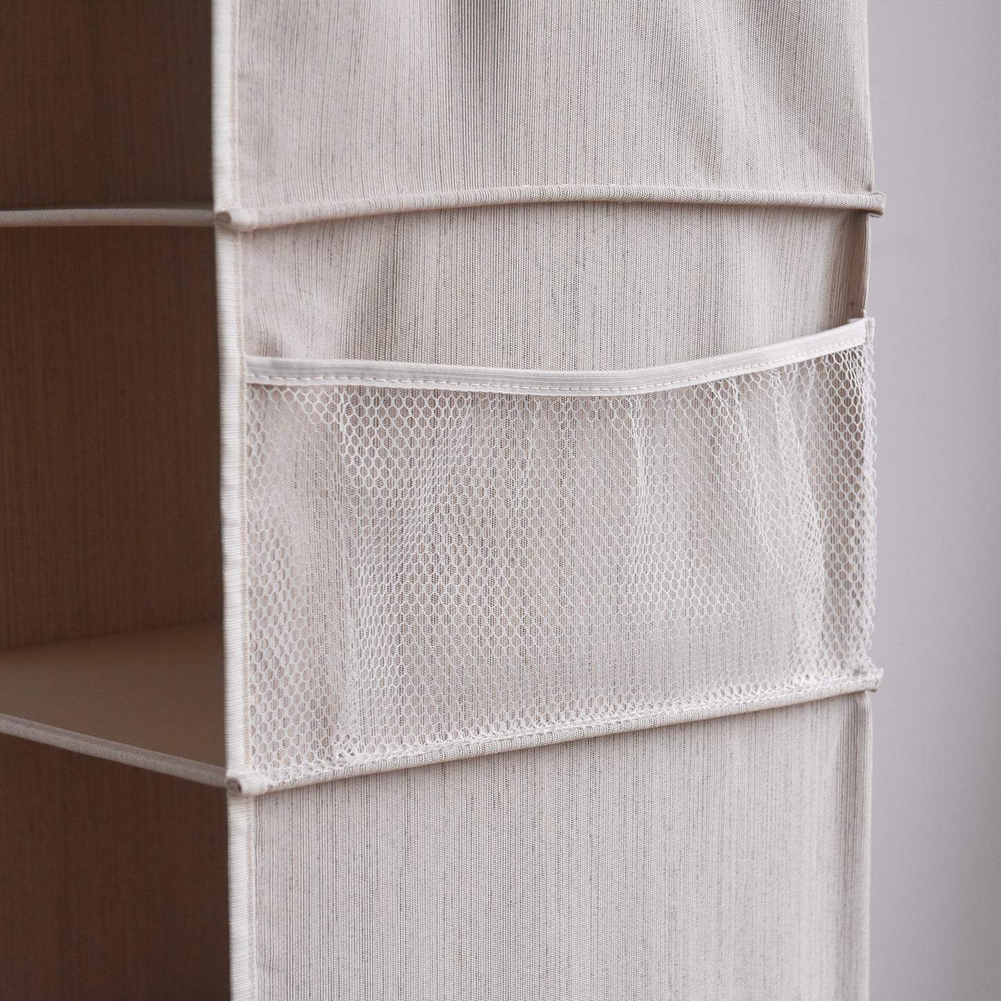 WeThinkStorage Set of 2 Attachable 3 Shelf Reinforced Hanging Closet Organizers, 50lbs Weight Capacity - Clay